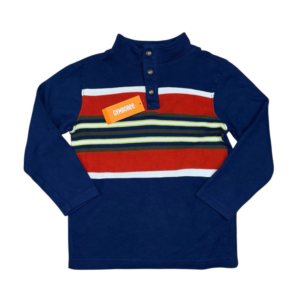 NWT Gymboree Quarter Snap Striped Sweater 6